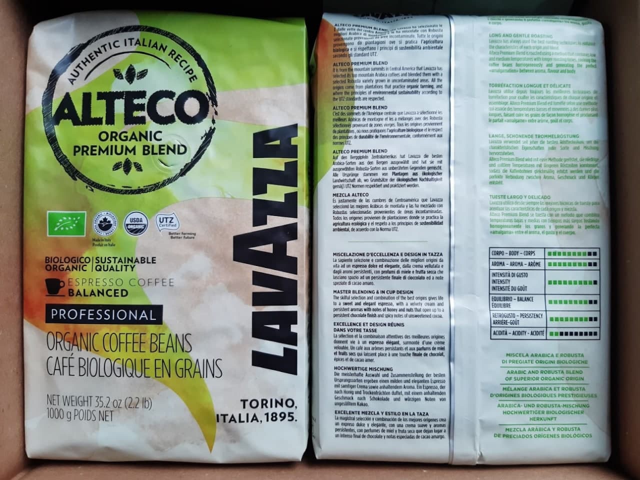 Pupiņu kafija "LAVAZZA" Alteco Organic Premium Blend