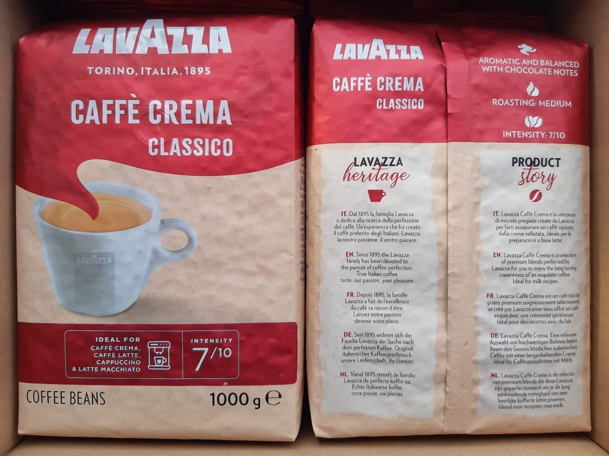 Pupiņu kafija "LAVAZZA" Caffe Crema Classico
