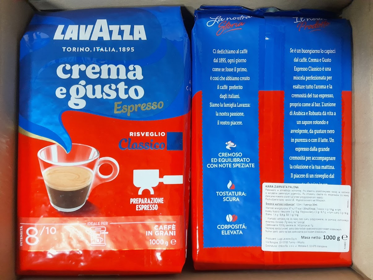 Pupiņu kafija "LAVAZZA" Espresso Crema e Gusto Classico