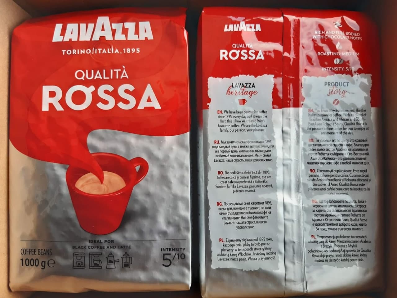 Зерновой кофе "LAVAZZA" Qualita Rossa