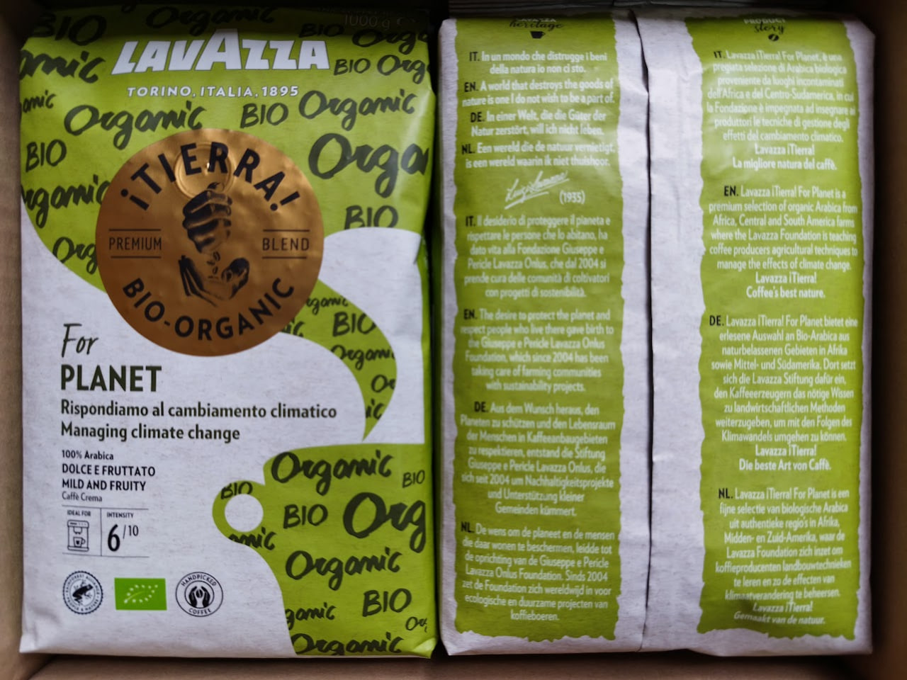 Зерновой кофе "LAVAZZA" ¡Tierra! Bio-Organic